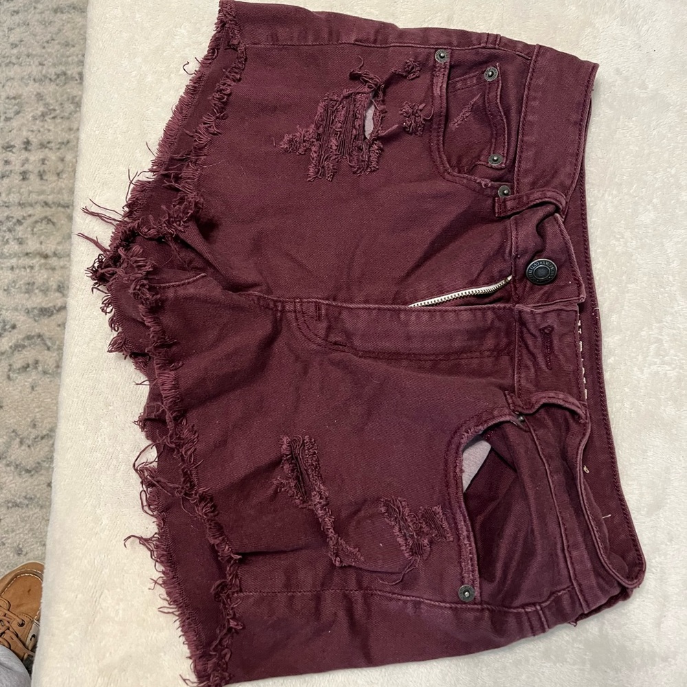 American Eagle Outfitters Burgundy/Plum High-Rise Short size 8
